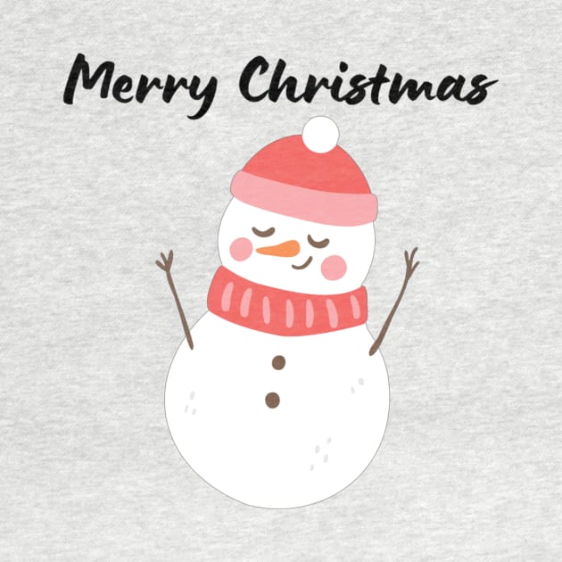 Merry Christmas - Cute Funny Snowman with Carrot by Trendy-Now